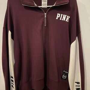 Victoria's Secret Maroon Zip-Up with White Accents